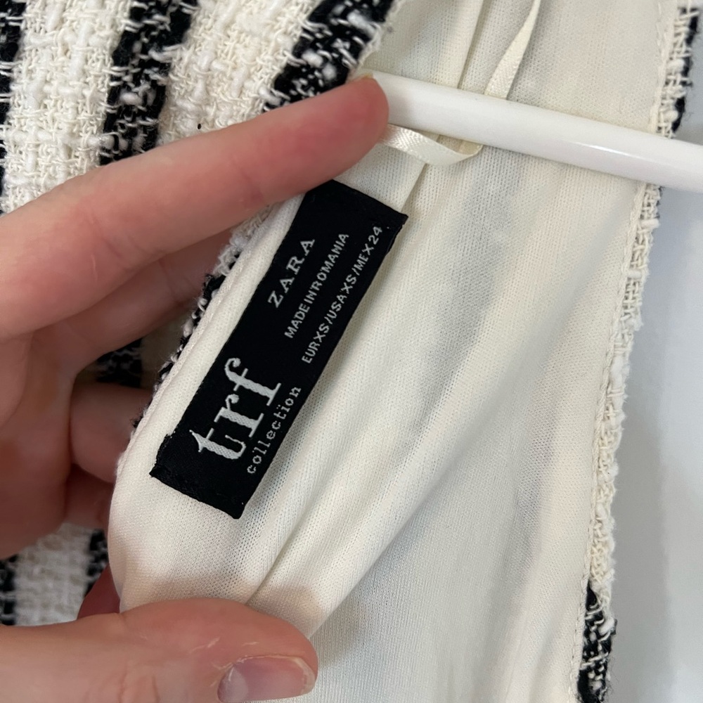 Zara trf Collection Black and White Tweed Mini Dress - Picture 4 of 5